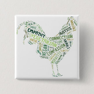 Badge Carré 5 Cm Mosaïque végétalienne