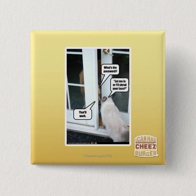 Badge Carré 5 Cm Mot de passe svp (Devant)