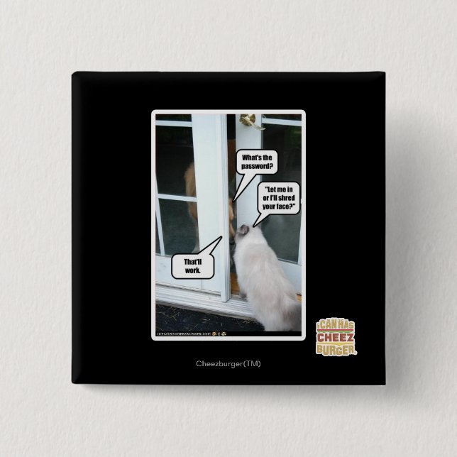 Badge Carré 5 Cm Mot de passe svp (Devant)