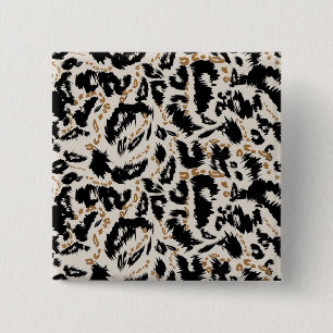 Badge Carré 5 Cm Motif abstrait de léopard africain bohème