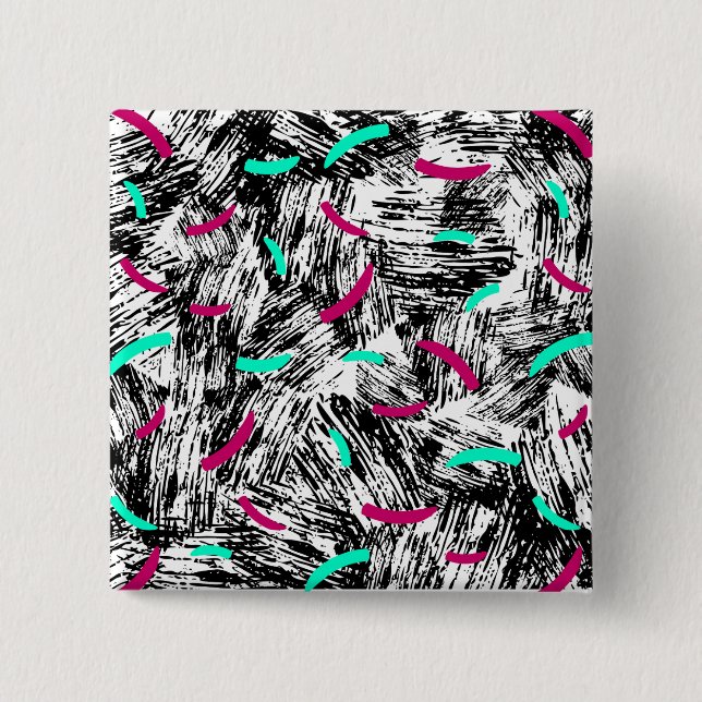 Badge Carré 5 Cm Motif Abstrait moderne. (Devant)