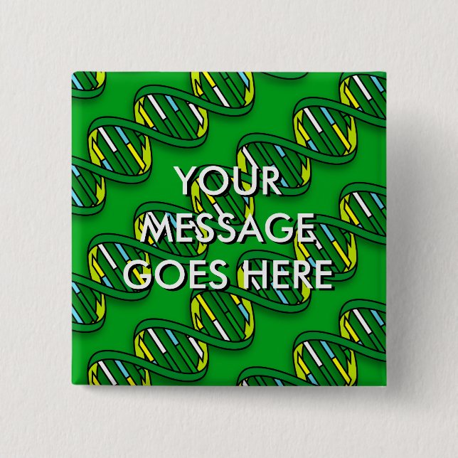 BADGE CARRÉ 5 CM MOTIF ADN (Devant)