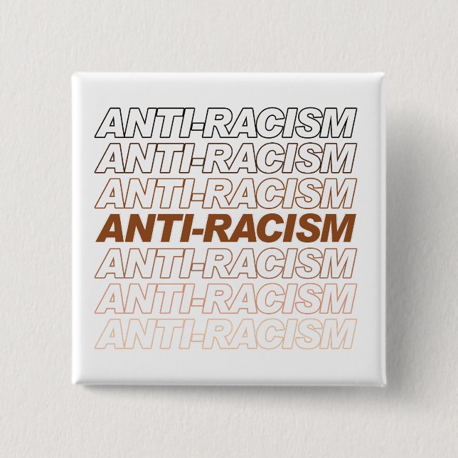 Badge Carré 5 Cm Motif anti-racisme (Devant)