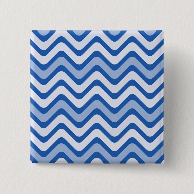 Badge Carré 5 Cm Motif bleu ondulé (Devant)