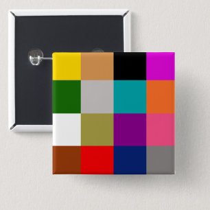 Badge Carré 5 Cm Motif de blocs de couleur audacieux et colorés