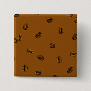 Badge Carré 5 Cm Motif de café