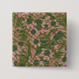 Badge Carré 5 Cm Motif de camouflage de fleur
