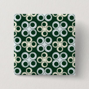 Badge Carré 5 Cm Motif de cercles rétro géométriques