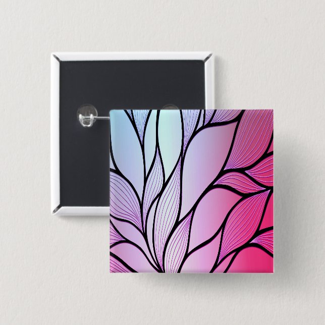 Badge Carré 5 Cm Motif de congé créatif Pearlescent violet (Devant & derrière)