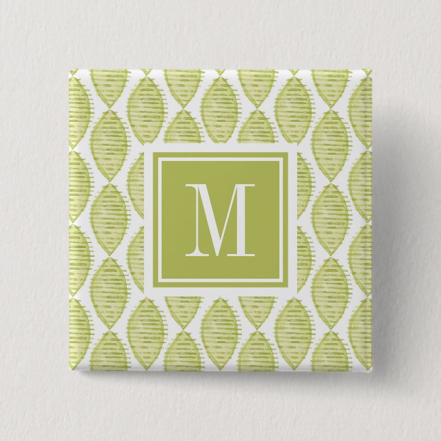 Badge Carré 5 Cm Motif de fleurs du monogramme | Hygge (Devant)