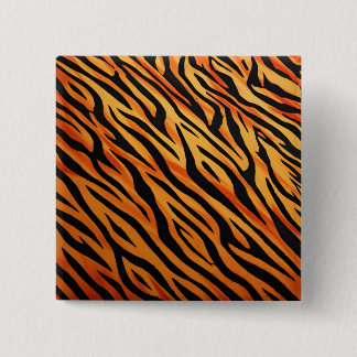 Badge Carré 5 Cm Motif de fourrure à rayures de tigre