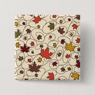 Badge Carré 5 Cm Motif de la feuille d'érable à boudin