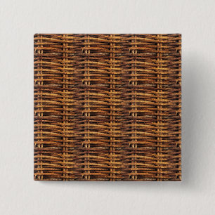 Badge Carré 5 Cm Motif de panier d'osier