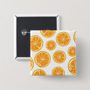 Badge Carré 5 Cm Motif de style vintage de tranches d'orange.