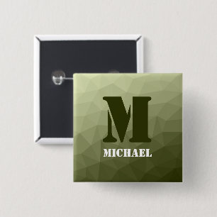 Badge Carré 5 Cm Motif en maille géométrique vert clair de l'armée