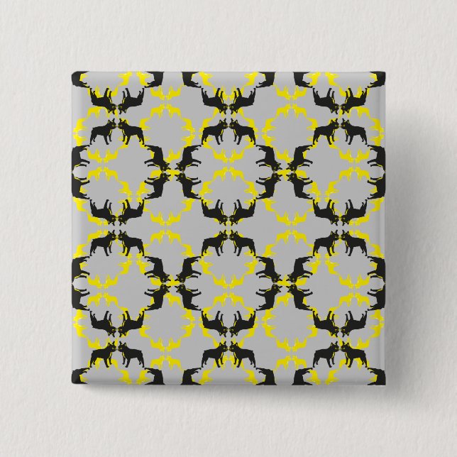 Badge Carré 5 Cm Motif Frenchie pur (Devant)
