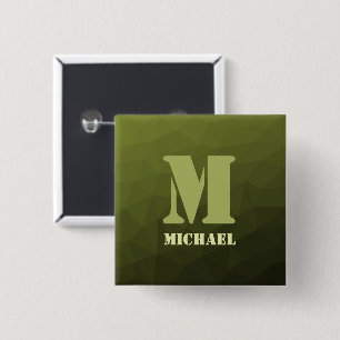 Badge Carré 5 Cm Motif géométrique en maille de vert olive de l'arm
