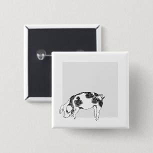 Badge Carré 5 Cm Motif minimaliste de Cottagecore vintage représent