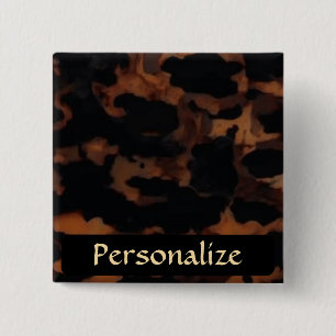 Badge Carré 5 Cm Motif sans fil Tortoiseshell, Chic TortoiseShell