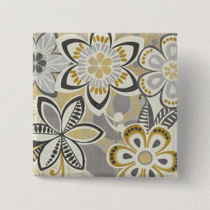Badge Carré 5 Cm Motifs floraux contemporains
