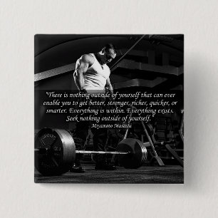 Badge Carré 5 Cm Motivation "Body building"