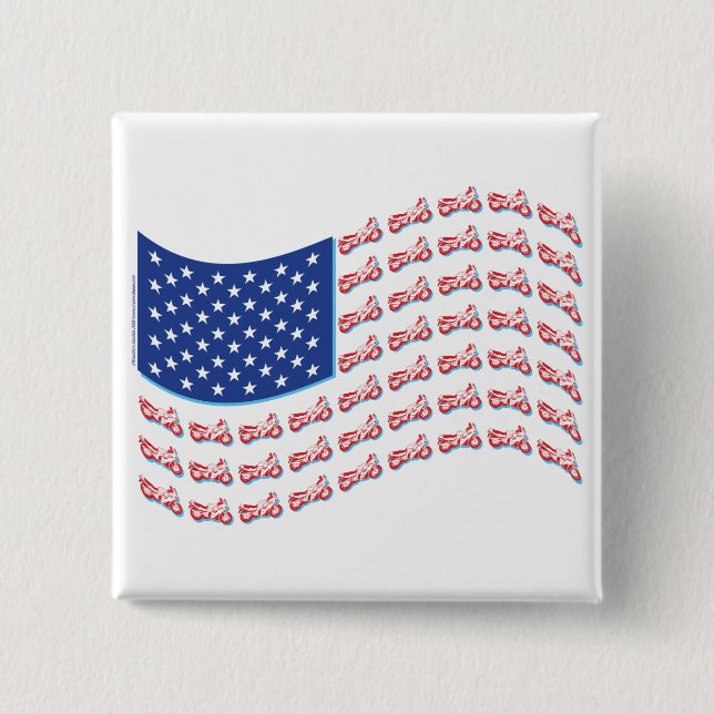 Badge Carré 5 Cm Moto-Shadow-Flag-Wave (Devant)