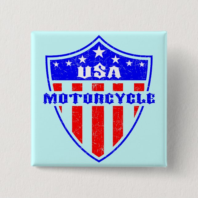 Badge Carré 5 Cm Moto USA (Devant)