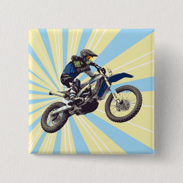 Badge Carré 5 Cm Motocross (Devant)