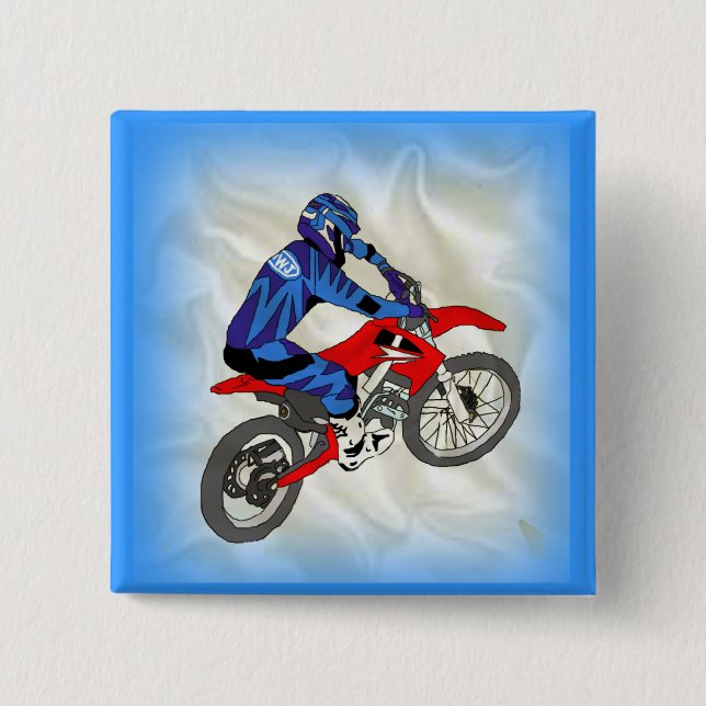 Badge Carré 5 Cm Motocross 201 (Devant)