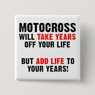 Badge Carré 5 Cm Motocross La vie à vos années de moto tout terrain