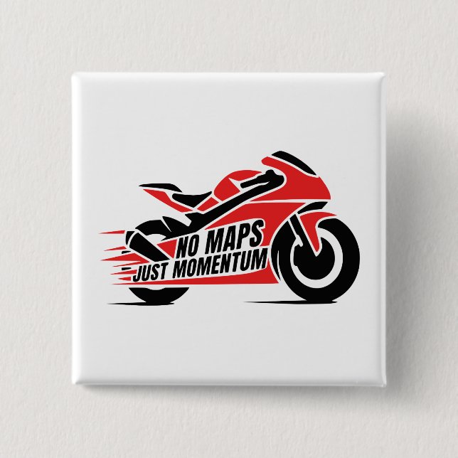 Badge Carré 5 Cm Motocyclette de sport (Devant)