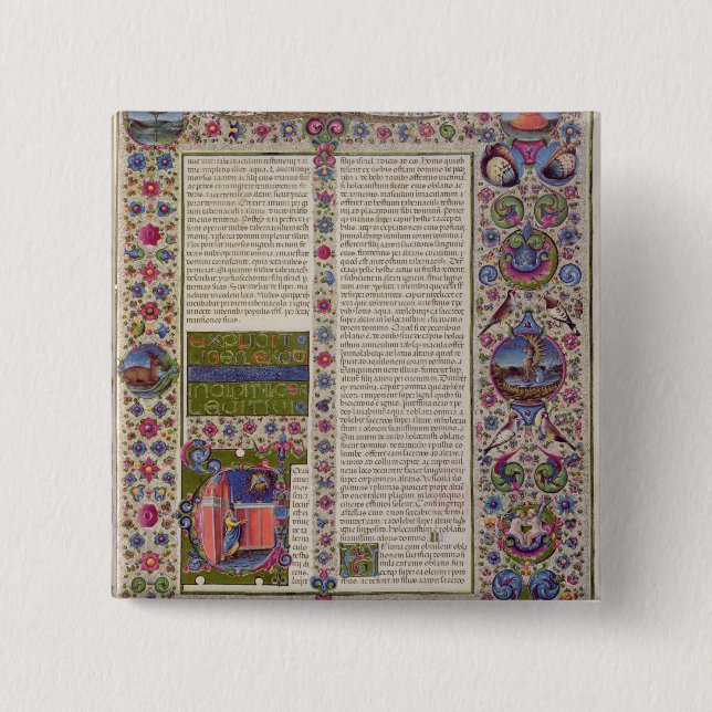 Badge Carré 5 Cm Mots d'ouverture de Leviticus (Devant)