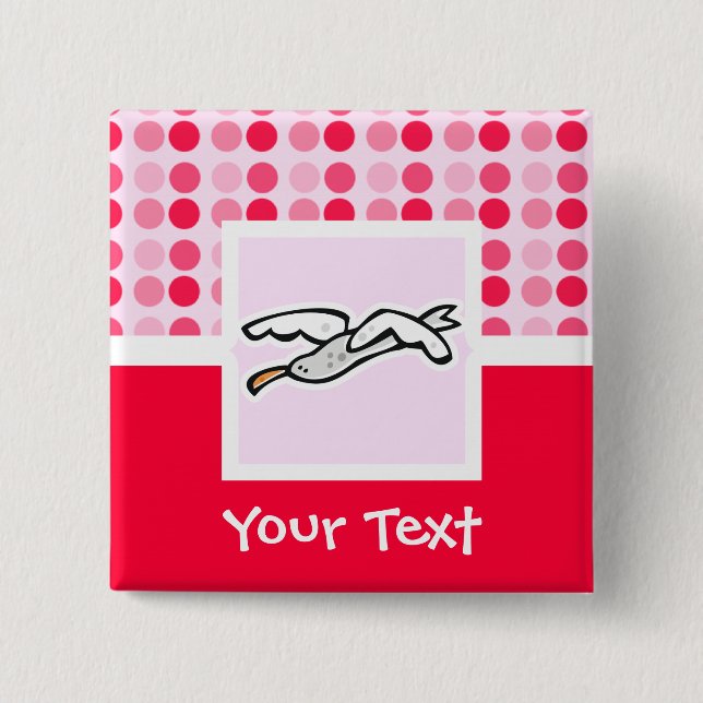 Badge Carré 5 Cm Mouette mignonne (Devant)