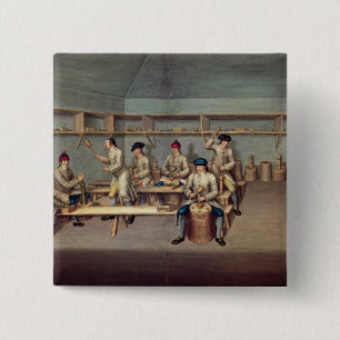 Badge Carré 5 Cm Moulage des granules de poudre