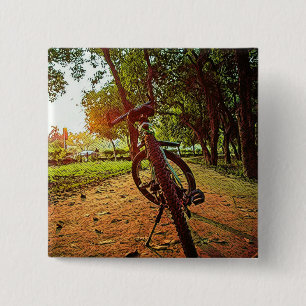 Badge Carré 5 Cm mountain bike gifts