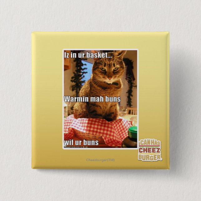 Badge Carré 5 Cm Mousse de mah chaud (Devant)