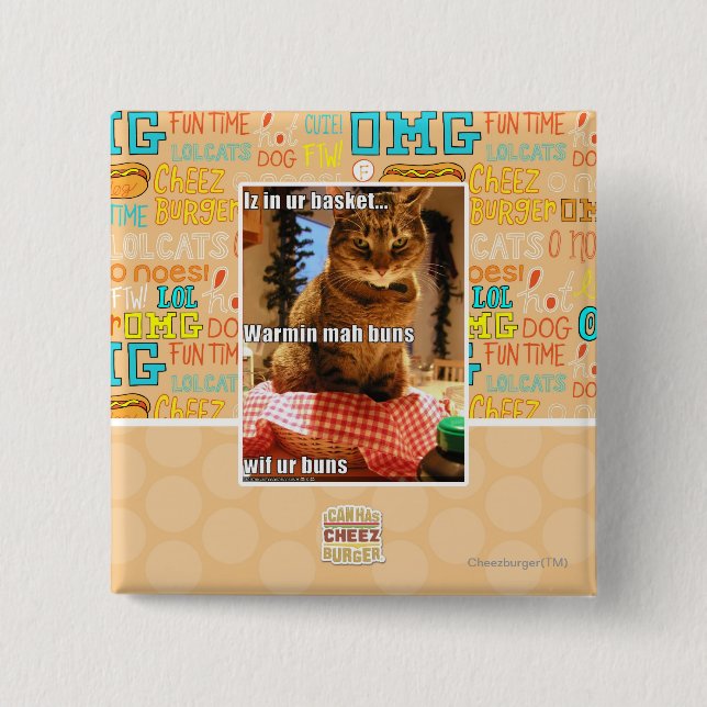 Badge Carré 5 Cm Mousse de mah chaud (Devant)