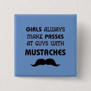 Badge Carré 5 Cm Moustache