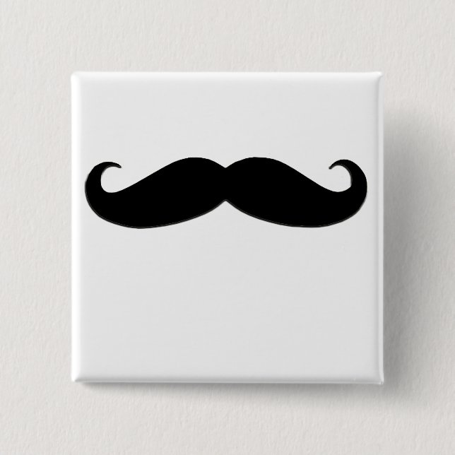 Badge Carré 5 Cm Moustache noire ou moustache noire pour des (Devant)