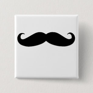 Badge Carré 5 Cm Moustache noire ou moustache noire pour des