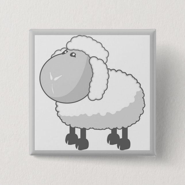 Badge Carré 5 Cm Moutons mignons (Devant)