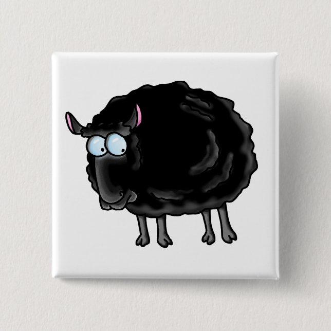 Badge Carré 5 Cm Moutons noirs (Devant)