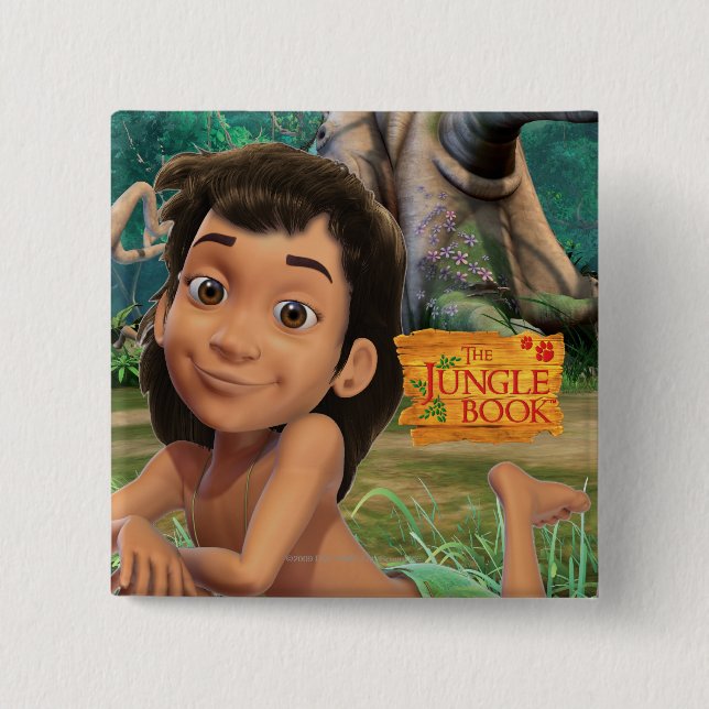 Badge Carré 5 Cm Mowgli 4 (Devant)