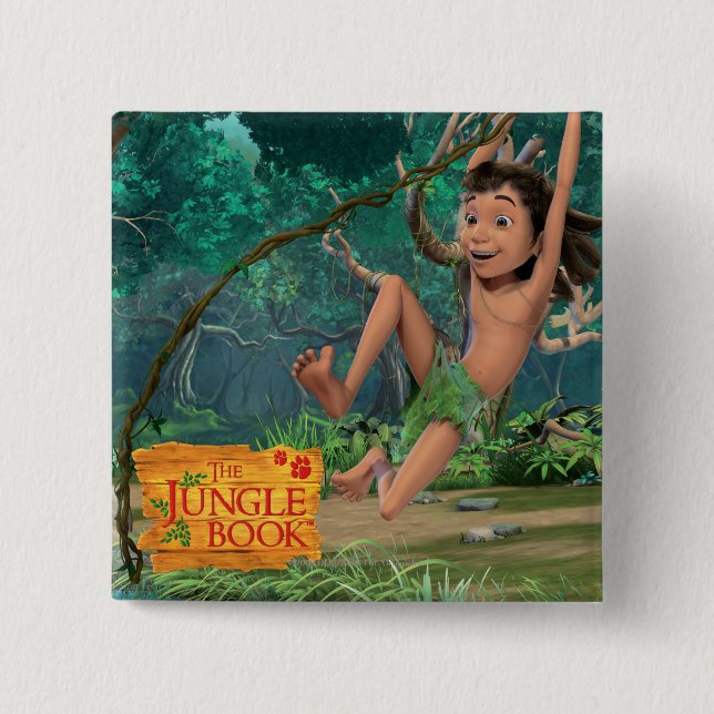 Badge Carré 5 Cm Mowgli 5 (Devant)