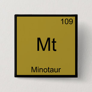 Badge Carré 5 Cm Mt - Minotaure T-shirt Symbole Élément Chimie Drôl