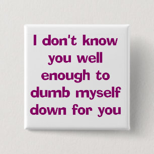 Badge Carré 5 Cm Muet boutonnez vers le bas