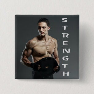Badge Carré 5 Cm Muscle Homme Force Ascenseur Poids Gym entraînemen