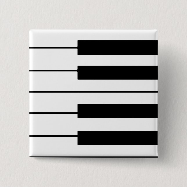 Badge Carré 5 Cm music-themed piano keys (Devant)