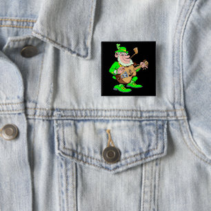 Badge Carré 5 Cm Musicien Leprechaun