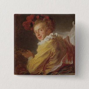 Badge Carré 5 Cm Musique, un portrait de Monsieur de la Breteche